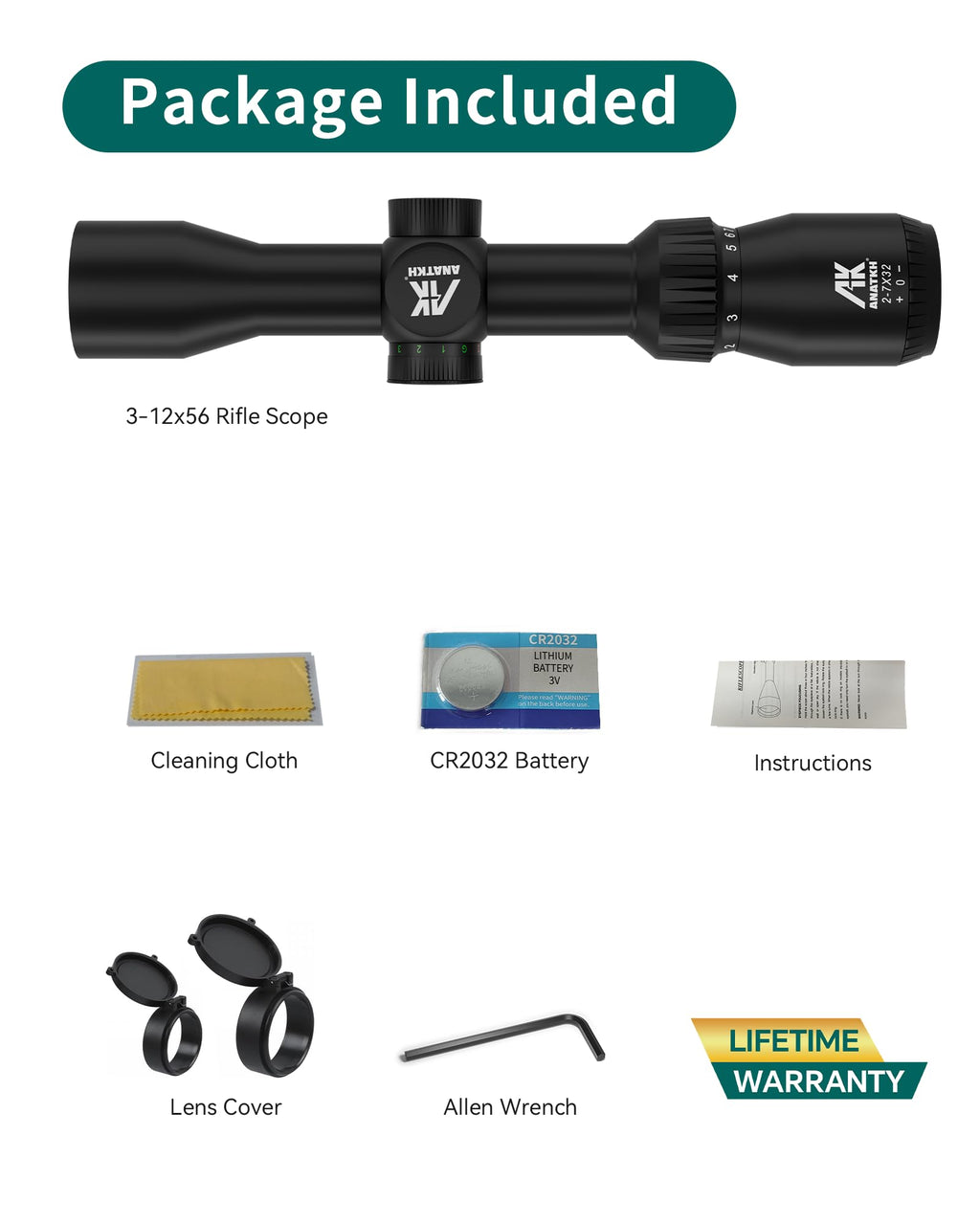 Anatkh 2-7x32 SFP Hunting Rifle Scope
