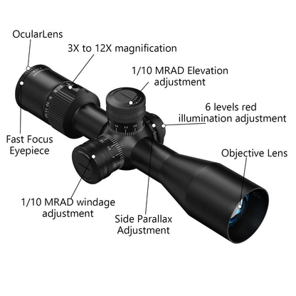 Anatkh 3-12×56 FFP Optics Scope